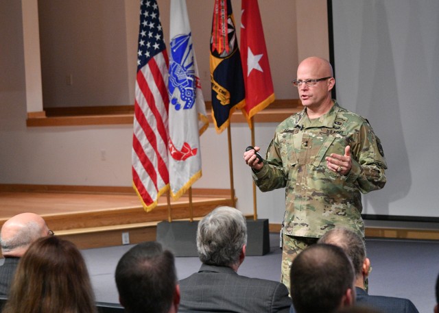 C5ISR Center hosts CCDC commander for town hall, lab tours