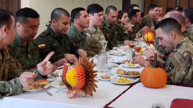 Command general Staff Officer Course share time and a meal as part of the Thanksgiving Celebration
