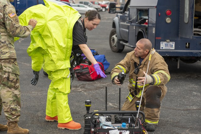 Oklahoma Guard trains with Midwest City Fire Department