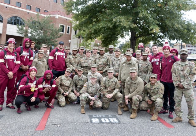 703rd BSB Soldiers recognized at Florida State University Military Appreciation Football Game