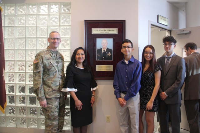 RHC-P honors retired Col. Timothy Hoiden during a conference room dedication ceremony