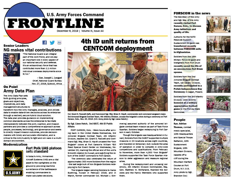 FORSCOM Frontline - Dec. 7, 2018, Article