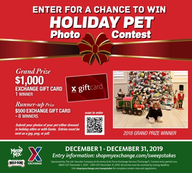 Military shoppers can show off pets' holiday styles in Exchange photo contest