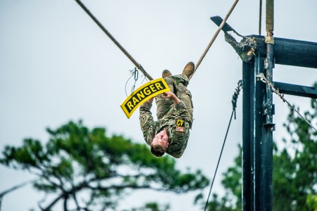 After two full days and nights of events to test their stamina, technical prowess and mental acuity, 16 teams crossed the finish line at Fort Benning, Ga., April 14, 2019, concluding the 2019 Best Ranger Competition. (U.S. Army photo by Patrick Albright)