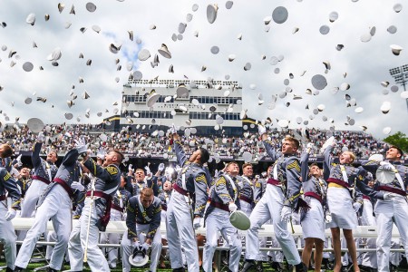 The U.S. Military Academy at West Point held their graduation and commissioning ceremony for the Class of 2019 at Michie Stadium in West Point, N.Y., May 25, 2019. This year, 985 cadets graduated. Among them were 10 international cadets. Each year, USMA graduates officers who are leaders of character committed to the values of duty, honor, and country. (U.S. Army photo by Brandon O&#39;Connor)