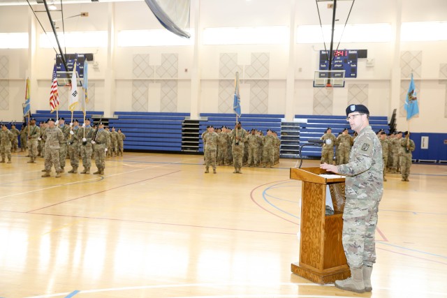 501st Military Intelligence Brigade Commander Speaks at Change of Responsibility Ceremony