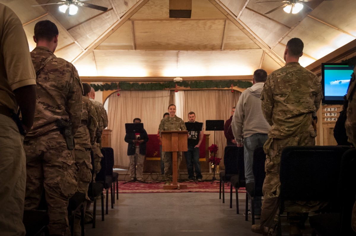 Deployed Service Members Celebrate Christmas Eve on Kandahar Airfield