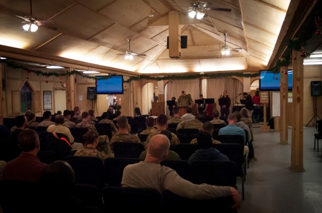 Deployed Service Members Celebrate Christmas Eve on Kandahar Airfield