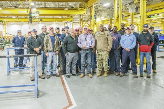 Safety award for Lean, Six S efforts presented to artillery shop