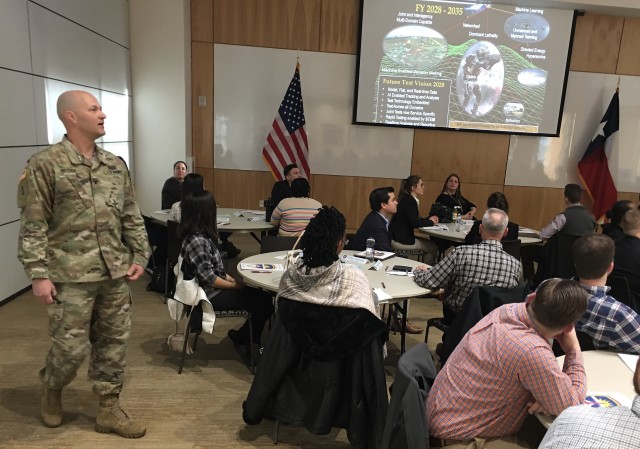 Texas college students explore government job options with equipment testing unit