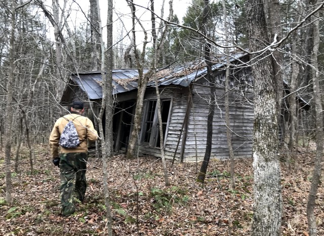 Old houses still standing in rarely visited wooded area of Fort Knox live-fire ranges