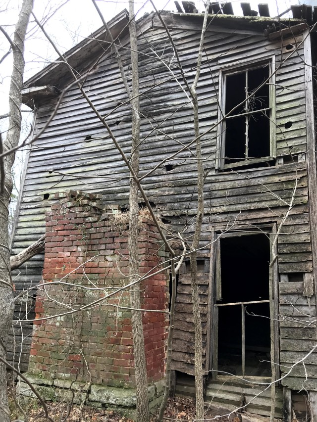 Old houses still standing in rarely visited wooded area of Fort Knox live-fire ranges