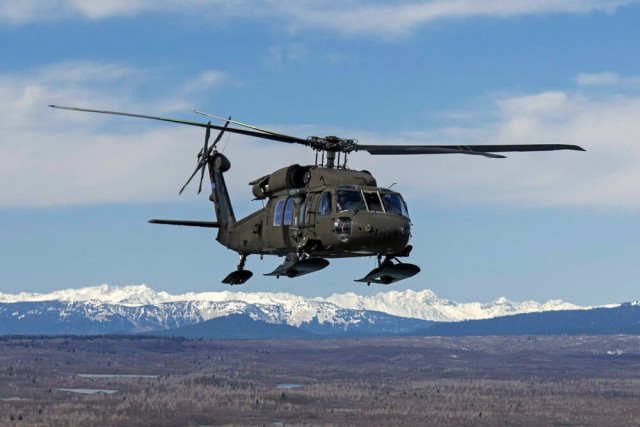 Stock Photo: Alaska Army National Guard fly a UH-60 Black Hawk