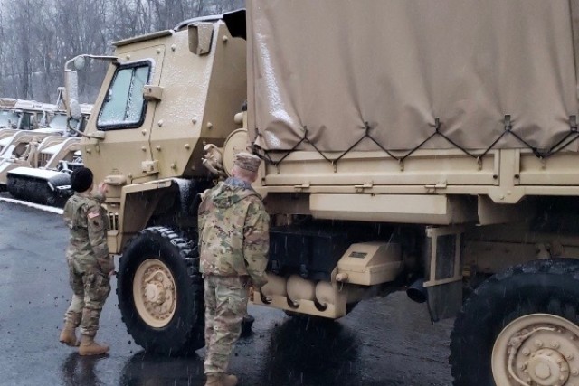 Virginia National Guard Soldiers staged and ready