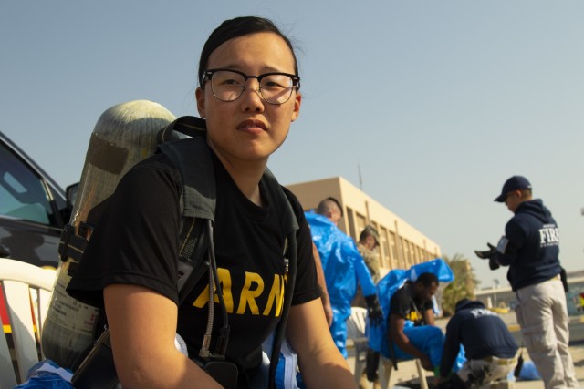 NCO prepares for CBRN Training