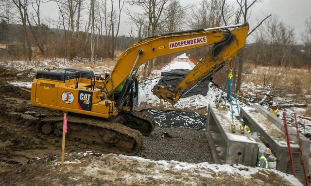 Stanford Run concrete box culvert installation