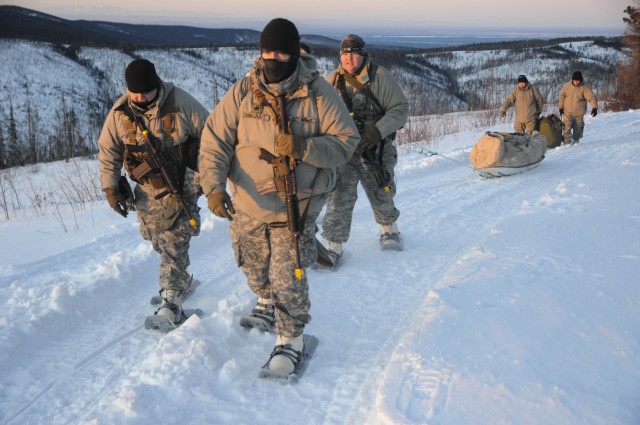 Alaska Guard trains in arctic survival, M17 pistol
