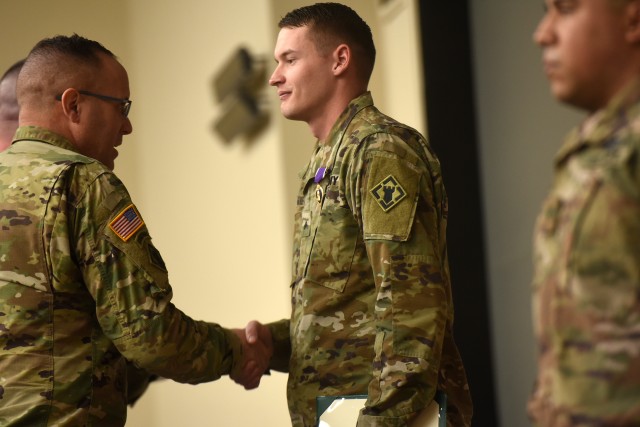 Two 19th Engineer Battalion Soldiers earn Purple Heart medals at Fort Knox ceremony