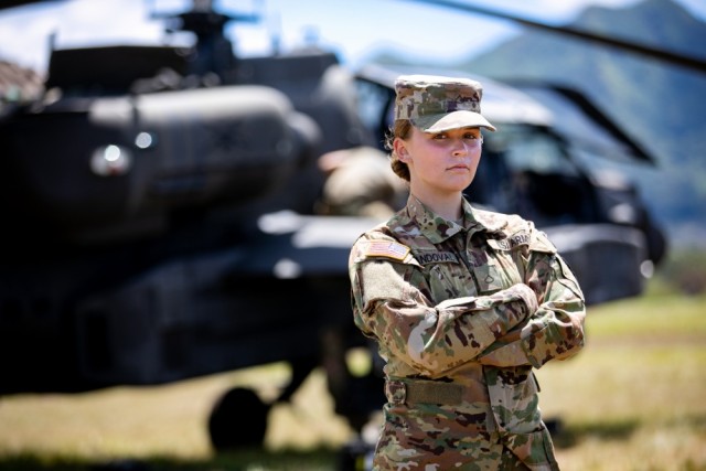 U.S. Army Pfc. Tess Sandoval, attack helicopter repairer