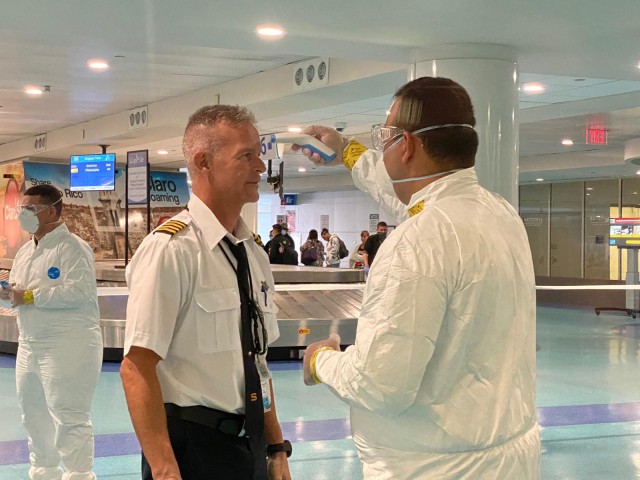 Puerto Rico Guard screening airport passengers for COVID-19