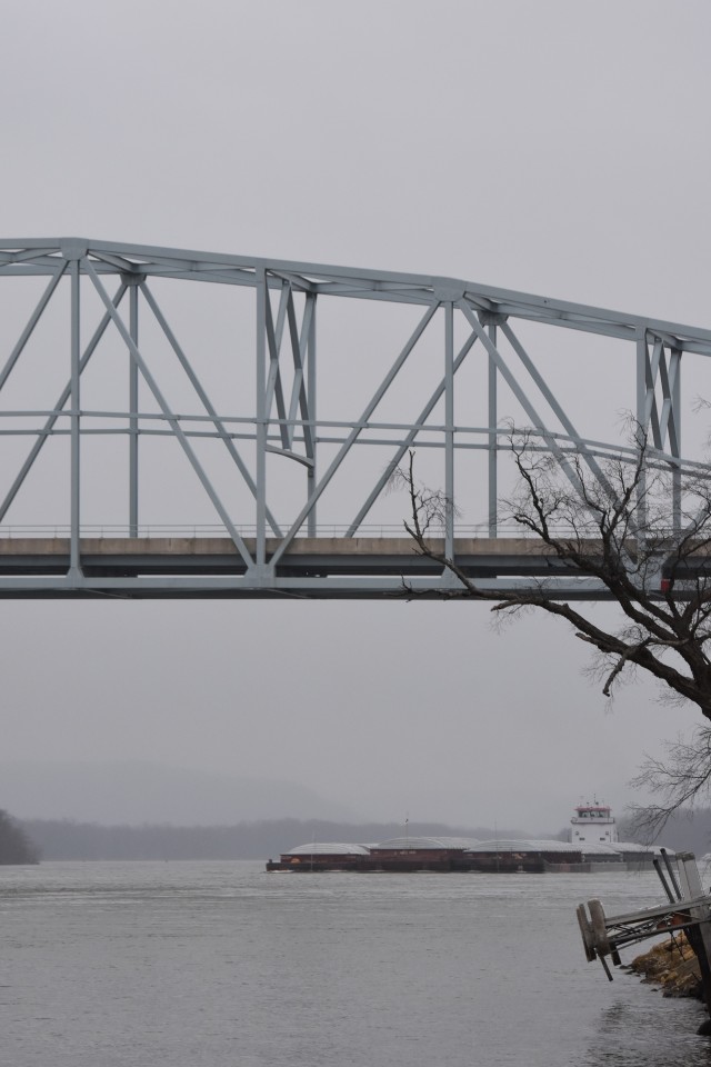 The Motor Vessel Miss Doris pushes 12 barges up the Upper Mississippi River in Wabasha, Minnesota, March 18. The tow is the first vessel of the 2020 navigation season to reach Lake Pepin.
...