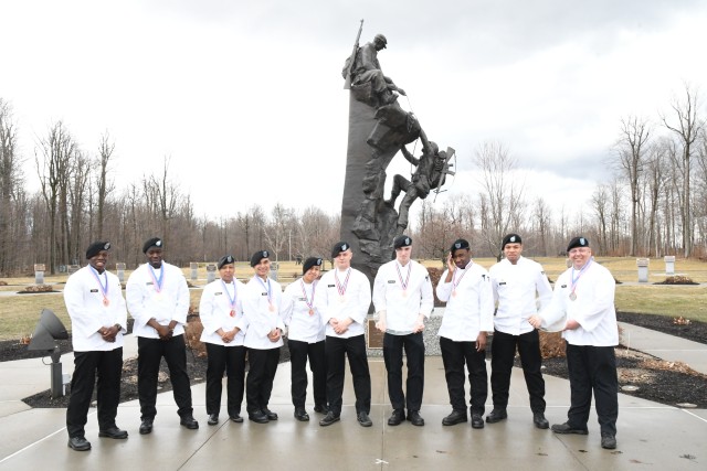 The Fort Drum Culinary Arts Team returned from the 45th Joint Culinary Training Exercise at Fort Lee, Virginia, with chefs having earned the title of Student Team of the Year, Best in Show (Judges’ Choice) award and 16 medals. (Photo by Mike...