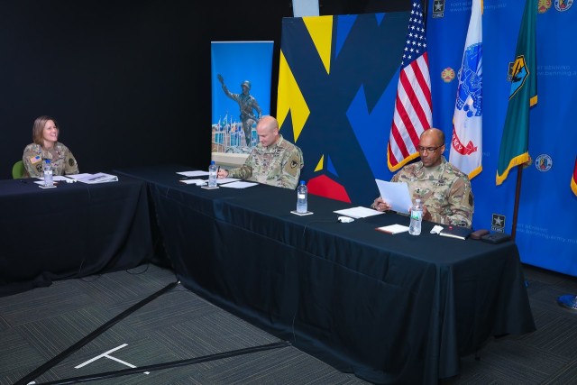FORT BENNING, Ga. – Fort Benning leaders March 24 make final review of information shortly before start of their second online COVID-19 town hall meeting, live-streamed on Facebook to keep the community updated on protective and other measures...