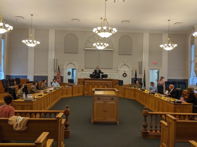 Fort Drum and 10th Mountain Division (LI) officials met with tri-county leaders March 25 to discuss ongoing efforts to combat the spread of Coronavirus (COVID-19) while keeping an open dialogue to support one another through the pandemic. (Photo...