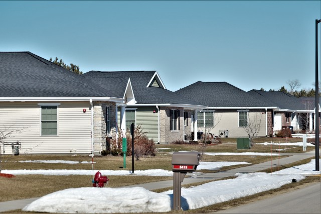 Single family homes are shown March 4, 2020, at the South Post Housing area at Fort McCoy, Wis. There are currently 113 homes in the area, with another seven under construction. (U.S. Army Photo by Scott T. Sturkol, Public Affairs Office, Fort...