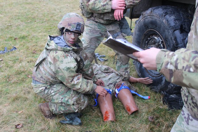 U.S. Sustainment Soldiers, assigned to the 2d Regimental Support Squadron, 2d Cavalry Regiment, compete in the regimental Best Sustainer Competition in Vilseck, Germany, March 10, 2020.  The Soldiers planned, resourced and hosted the inaugural iteration of this competition, in which logistical troops from across the regiment participated. (U.S. Army photo by 1st Lt. Connor Coombes)