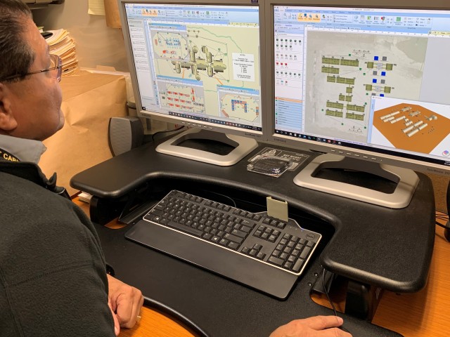 Noel Pleta, lead AutoDISE instructor for C5ISR Center, works on the software at Fort Belvoir, Virginia, in December 2019.