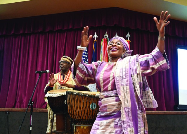 The Orisirisi African Folklore group performs Feb. 21  at Fort Jackson’s African American and Black History Month celebration.