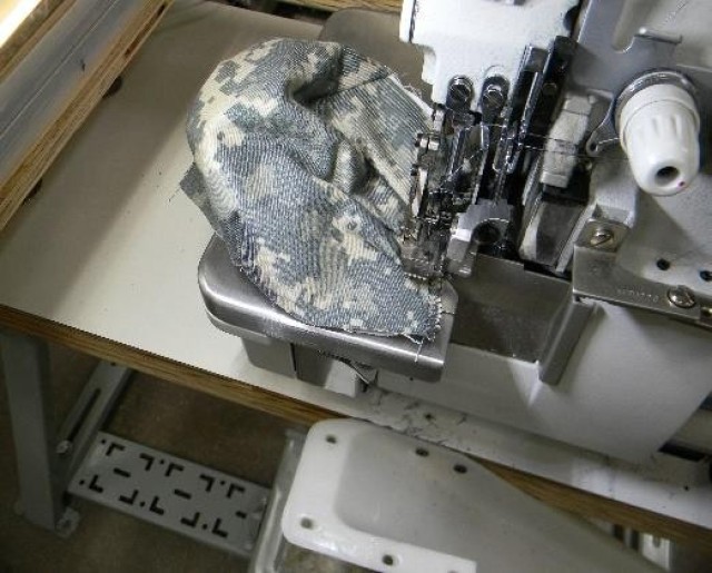 To produce the face masks, Pine Bluff Arsenal personnel are using a specialized cutter (for cutting accuracy and efficiency), a serger with safety stitch capabilities (for added stitch strength) and light-duty sewing machines. 