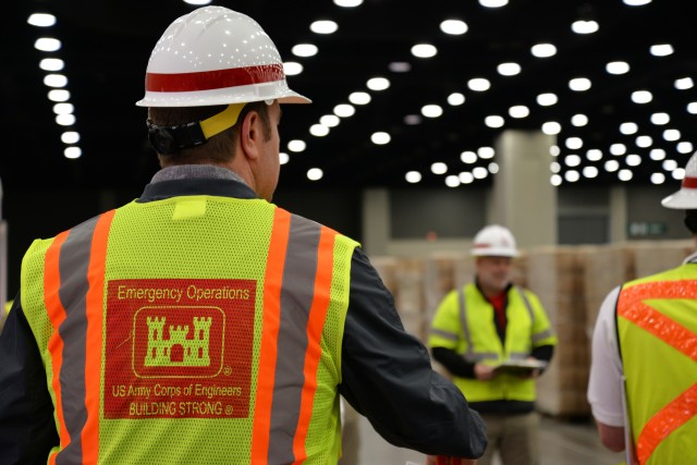 At the request of mayors and governors from multiple states and territories, Army Corps of Engineers personnel are assessing or building structures for both non-COVID-19 and COVID-19 hospitals.