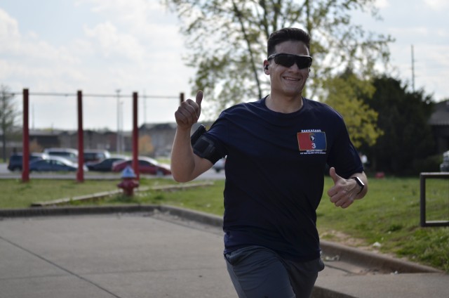 First Lieutenant Gabriel Marsan, 1st Battalion, 187th Infantry Regiment, 3rd Brigade Combat Team, 101st Airborne Division (Air Assault), took on the 3-by-3-by-12 Bulldog Endurathon, April 6, which consisted of a three-mile run, every three hours...