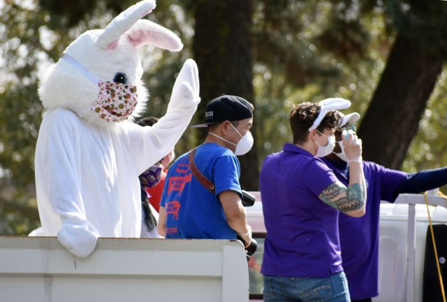 Camp Zama Easter Egg Sling models fun, safe behavior