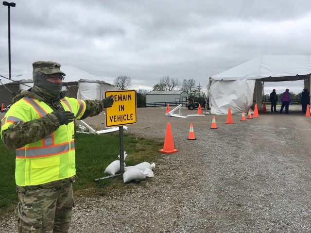 Kentucky Guard supports first state drive-thru testing site