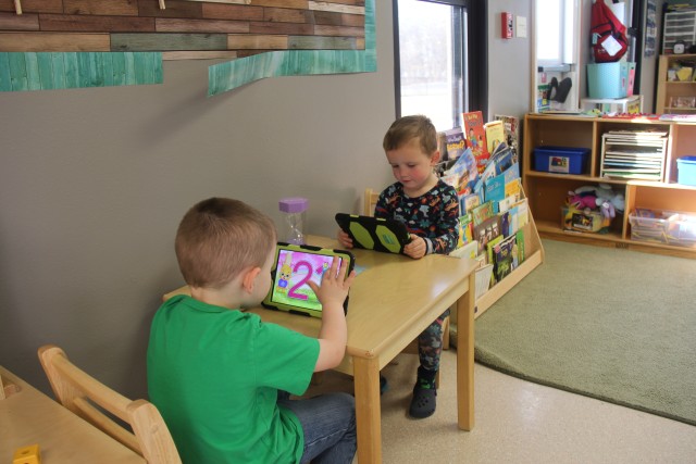 Students at the Child Development Center (CDC) play during free time March 17, 2020, at Fort McCoy, Wis. The CDC is Department of Defense certified and nationally accredited. (U.S. Army photo by Aimee Malone, Public Affairs Office, Fort McCoy, Wis.)
