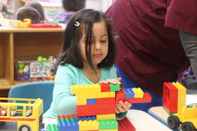 A student at the Child Development Center (CDC) plays during free time March 17, 2020, at Fort McCoy, Wis. The CDC is Department of Defense certified and nationally accredited. (U.S. Army photo by Aimee Malone, Public Affairs Office, Fort McCoy,...