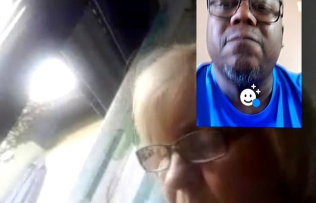Jerry and Martina Deaver having a video chat as they stay in touch during the COVID-19 crisis.