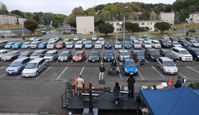 Camp Zama holds ‘drive-in’ Easter service as alternative amid social distancing concerns