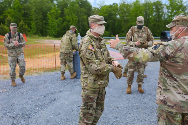 (FORT BENNING, Ga.)- Maj. Gen. Gary Brito, commanding general, Maneuver Center of Excellence, along with the Fort Benning senior leaders escorted Lt. Gen. Ted Martin, U. S. Army Training and Doctrine Command as he visits Fort Benning using social...