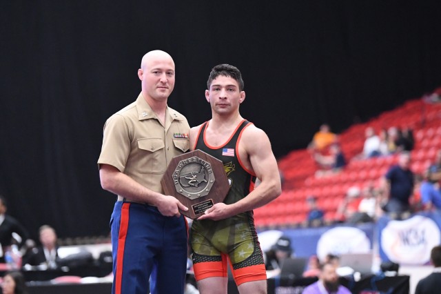 Staff Sgt.Max Nowry at the 2019 U.S. Open in Las Vegas, Nevada. He took first place and won 2019 Greco-Roman Wrestler of the Year. Nowry is a Soldier-athlete in the U.S. Army World Class Athlete Program.
Photo by Brittany Nelson