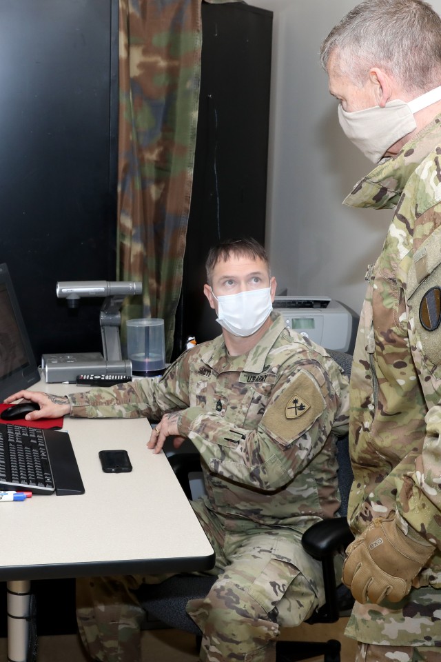 (FORT BENNING, Ga.)- Maj. Gen. Gary Brito, commanding general, Maneuver Center of Excellence, along with the Fort Benning senior leaders escorted Lt. Gen. Ted Martin, U. S. Army Training and Doctrine Command as he visits Fort Benning using social...