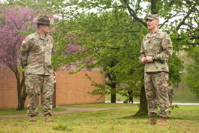 TRADOC CSM observes social distance enabled training at Fort Leonard Wood