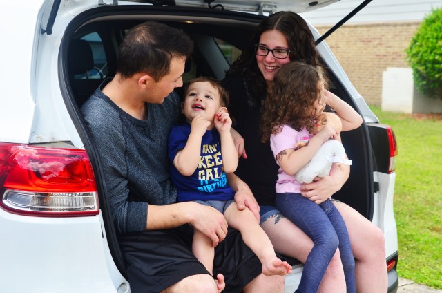 Specialist Taylor Wagoner, a tracked vehicle repairer assigned to 10th Brigade Engineer Battalion, 1st Armored Brigade Combat Team, 3rd Infantry Division, and his Family celebrate their son’s birthday with the Fort Stewart Fire Department on...
