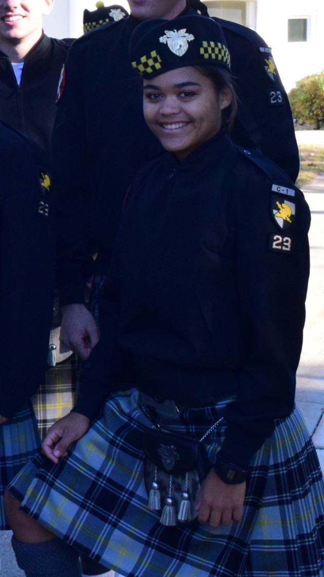 Class of 2023 Cadet Jazmyne Drake, who is part of the U.S. Corps of Cadets Pipes and Drums, helped two victims of a head-on collision in Tallahassee, Fla., March 8.
