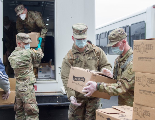 NY National Guard Soldiers delivering meals to rural seniors