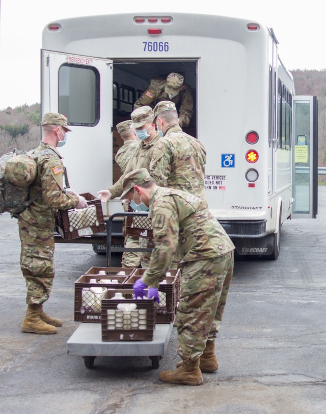 NY National Guard Soldiers delivering meals to rural seniors