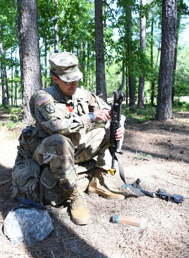 Sgt. Michael Murray, 51, relinquished his commission as a captain and returned to
Basic Combat Training to become an Explosive Ordinance Disposal Specialist and finish a 20+ year career as a Soldier.